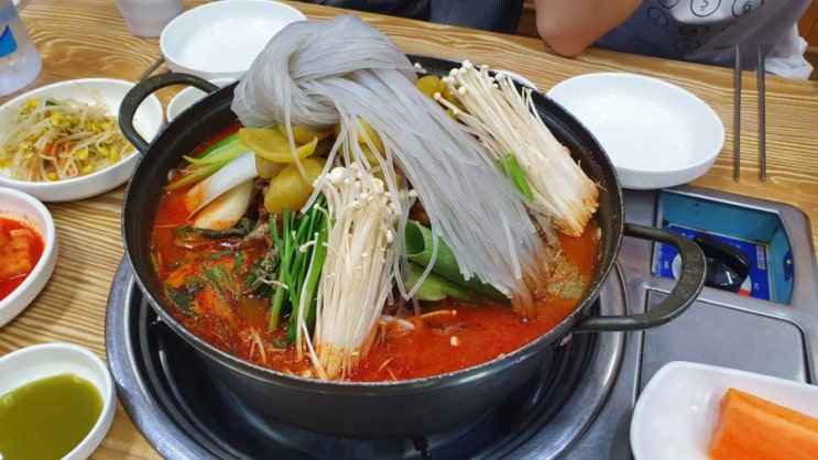  파김치뼈다귀해장국(아들첫휴가)