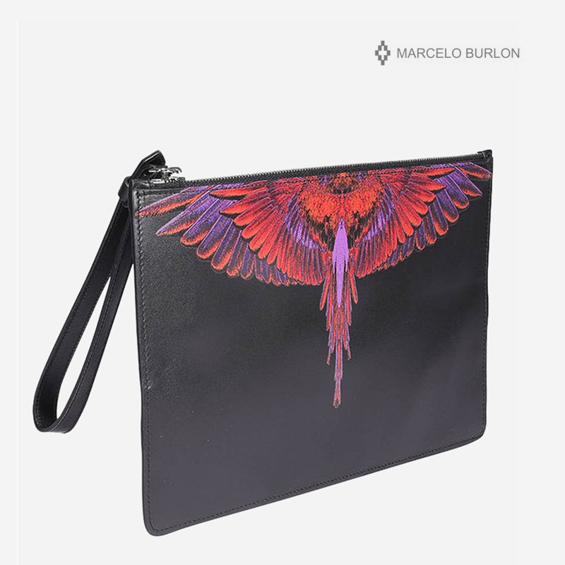 마르셀로불론 RED WINGS 레더 클러치 BLK