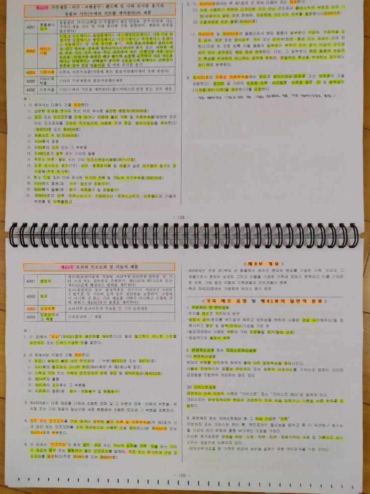  관세사 2차 관세율표 및 상품학 품목분류 HS 서브노트 정리 작성방법, 단권화 방법