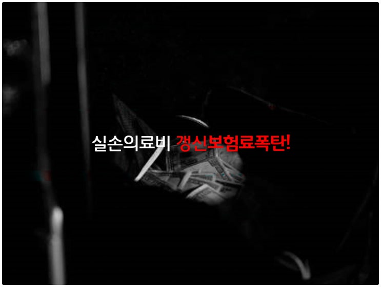  실손의료비 (의료실비) 보험료 갱신 폭탄 해결하는 방법!