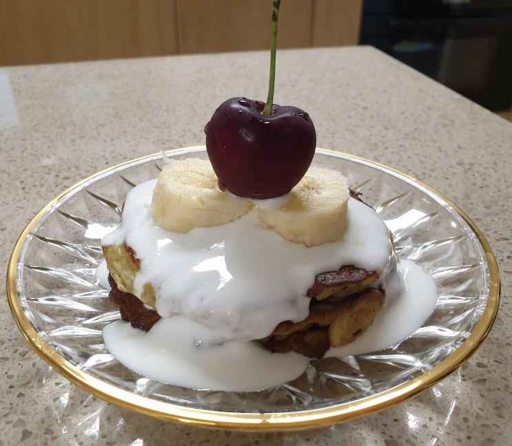 고단백 저탄수화물 다이어트 레시피 바나나 단백질 팬케이크 만들어 보았습니다!