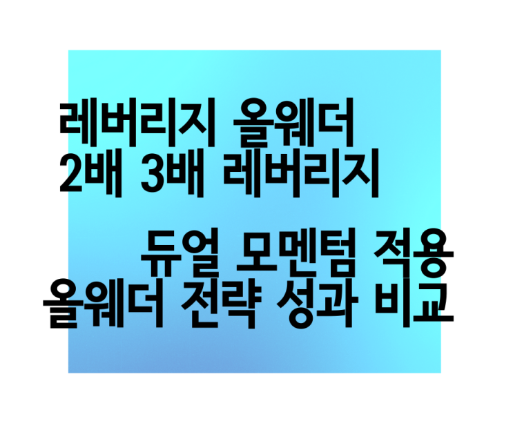  레이 달리오의 올웨더 포트폴리오 개선. 2배 레버리지, 3배 레버리지 ETF, 듀얼 모멘텀 적용 성과 비교. 자산 배분 투자
