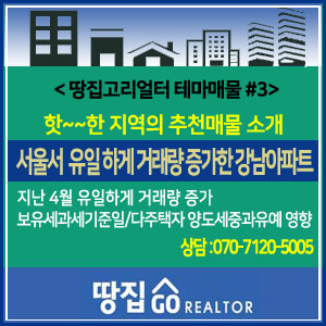 [땅집고리얼터 테마매물 #3]서울에서 유일하게 거래량 증가한 강남 아파트 매물