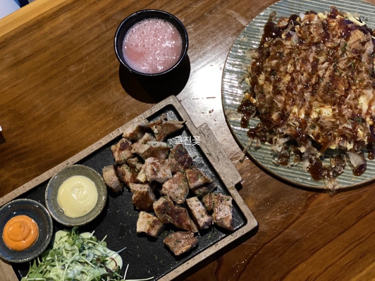  [부천역술집]감성철판 믹스그리들 철판요리 찐맛집  (feat. 김치치즈오꼬노미야끼 / 돼지목살큐브스테이크 / 딸기막걸리)