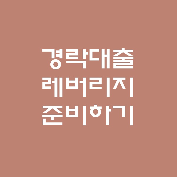  <경매 일주일이면 떠블오케이만큼 한다> - 경락잔금 대출 준비 -