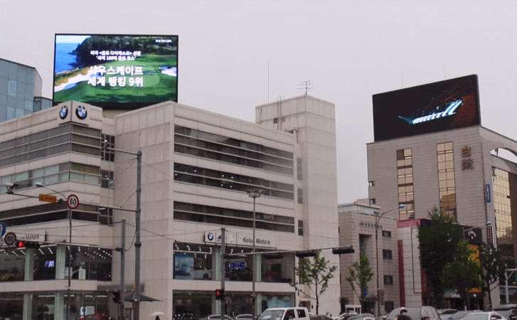  명품옥외광고 힙플레이스 도산대로 전광판 광고 황금상권 소개