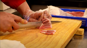 Cutting tuna sashimi of various parts / 참치회 & 사조참치 / Korean street food Cutting tuna sashimi of various parts / 참치회 & 사조참치 / Korean street food
