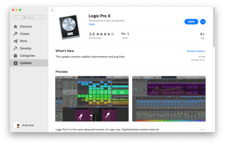  Logic pro x 10.5.1 업데이트 - Bug Fix