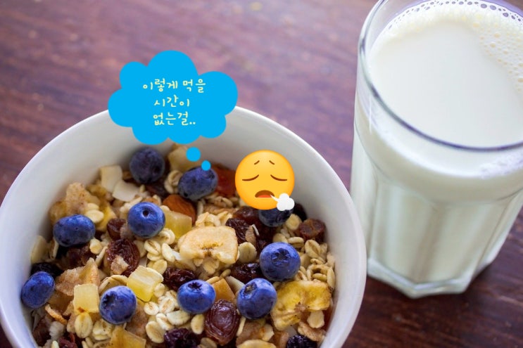  아침거르시는 직장인분들!!  바쁜아침에 간단하지만 재미있는 한잔 퀘이커마시는오트밀