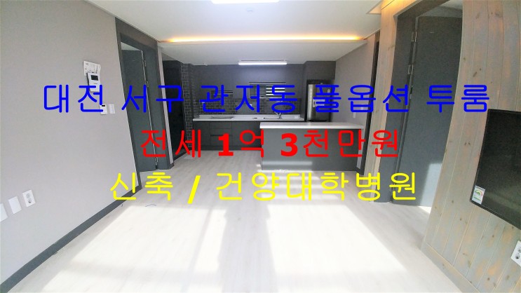 대전 서구 관저동 건양대학병원 인근에 있는 신축 풀옵션 투룸 !! 귀한 전세 매물입니다 ^^