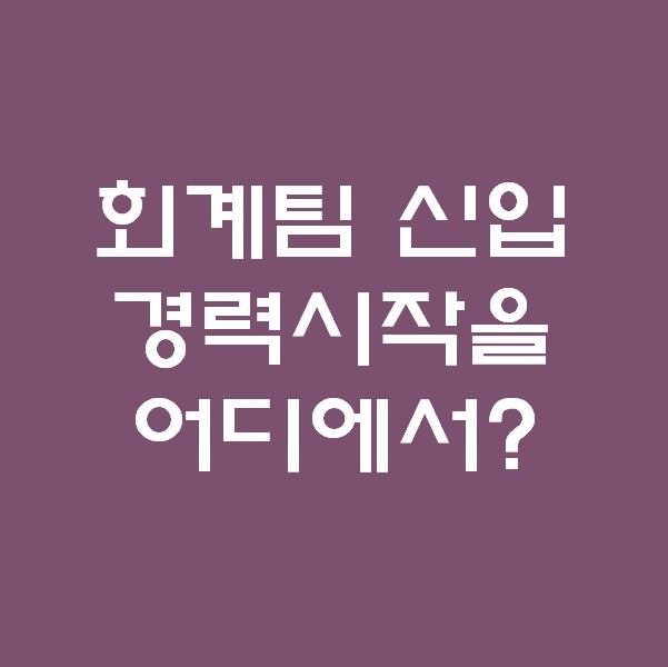  <회계팀 하는일> 신입직원 어느 회사로 선택할까요?