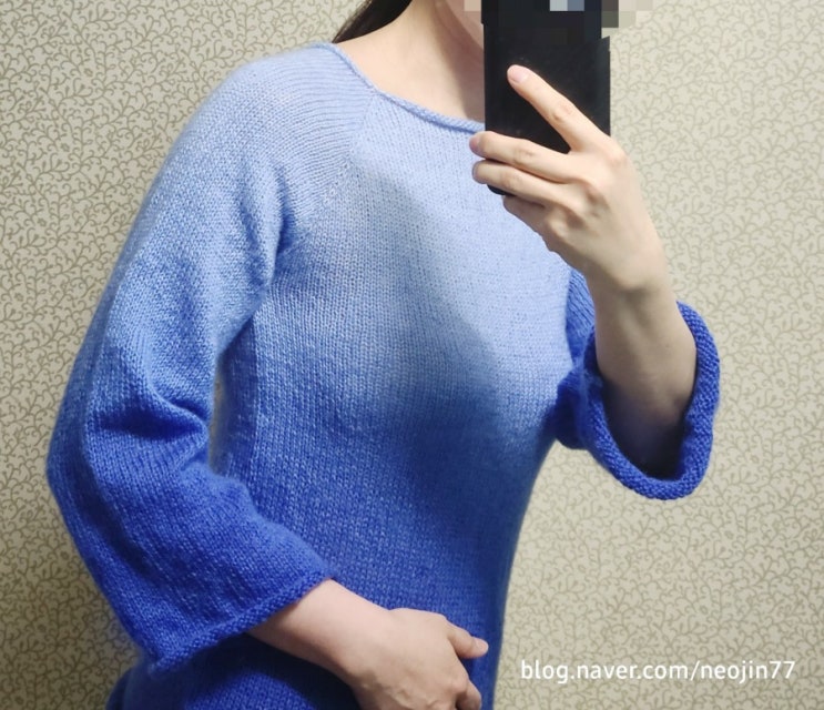 탑다운 니트뜨기 두번째 대바늘 스틱기법 이용한 탑다운 니트만들기 탑다운 니트뜨기 두번째 대바늘 스틱기법 이용한 탑다운 니트만들기