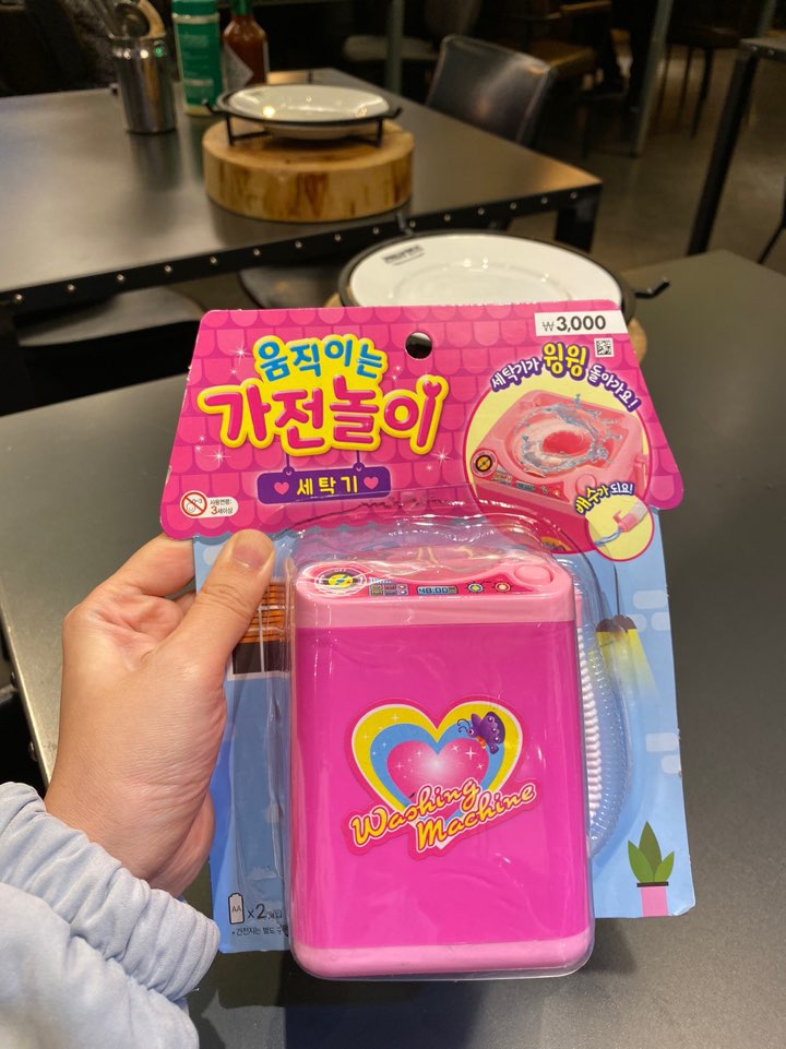  다이소 세탁기로 브러쉬 세척하기/움직이는 가전놀이템