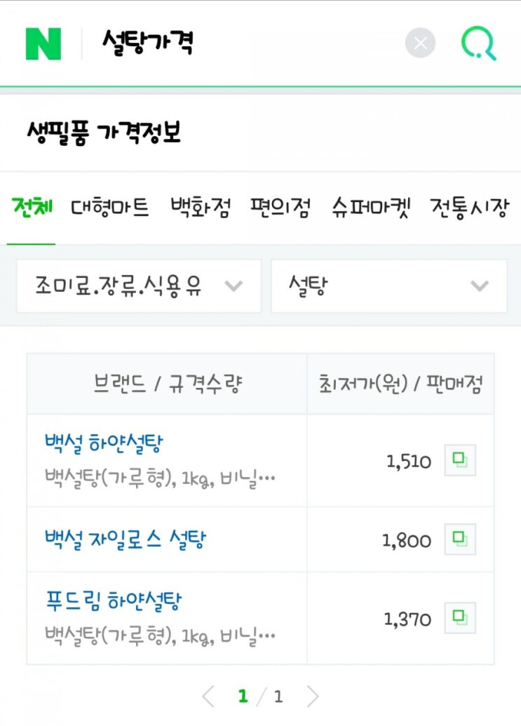  설탕 가격