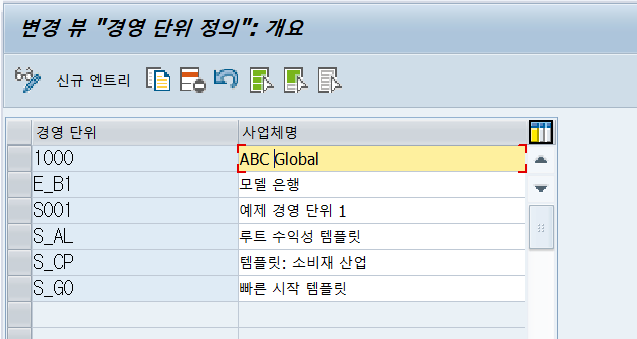Operating concern(경영 단위) 생성하기 : 네이버 블로그