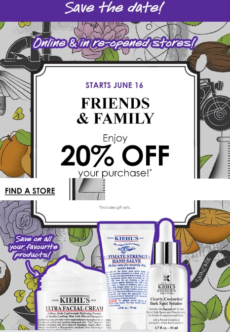  [Kiehl's]20% off Sale!