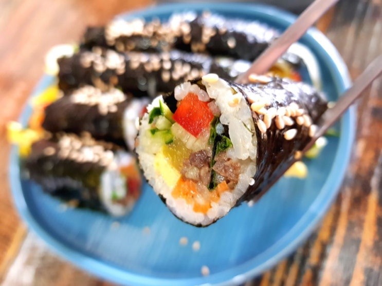  오늘도 59꼬마김밥카페에서 불고기김밥을 먹었어요