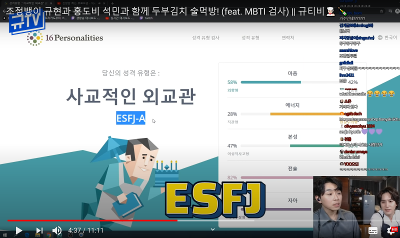 규현 MBTI : ESFJ