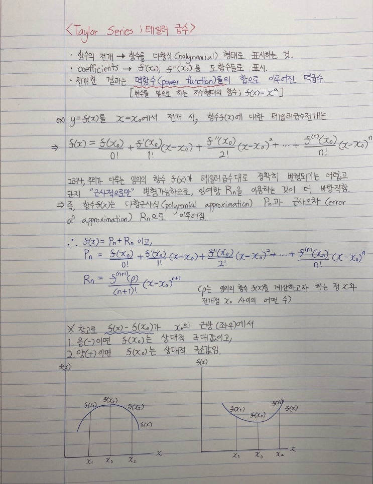  경제경영수학 테일러급수 전개(Taylor Series)