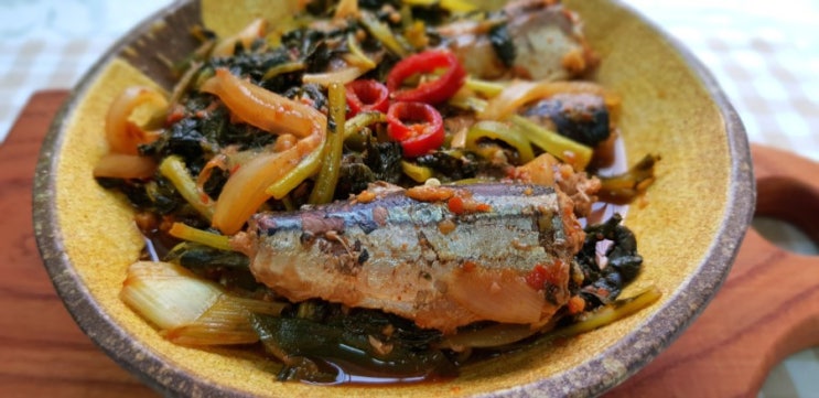  꽁치열무조림 만들기