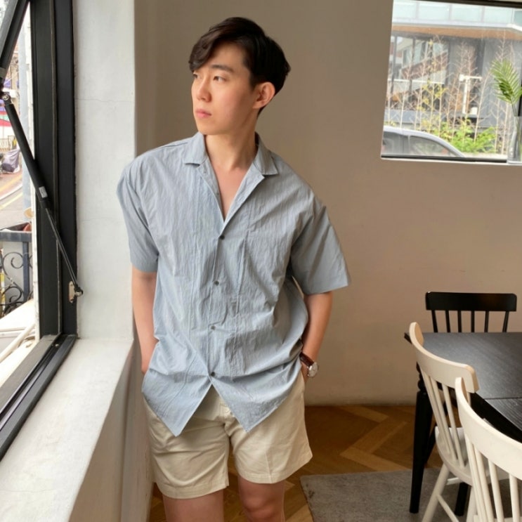  남자 여름 반팔 셔츠 오픈 카라 하프 셔츠 코디 추천