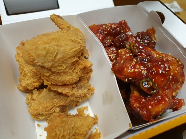김천혁신도시 율곡동 멕시카나치킨 후라이드치킨 땡초치킨 반반 간단후기