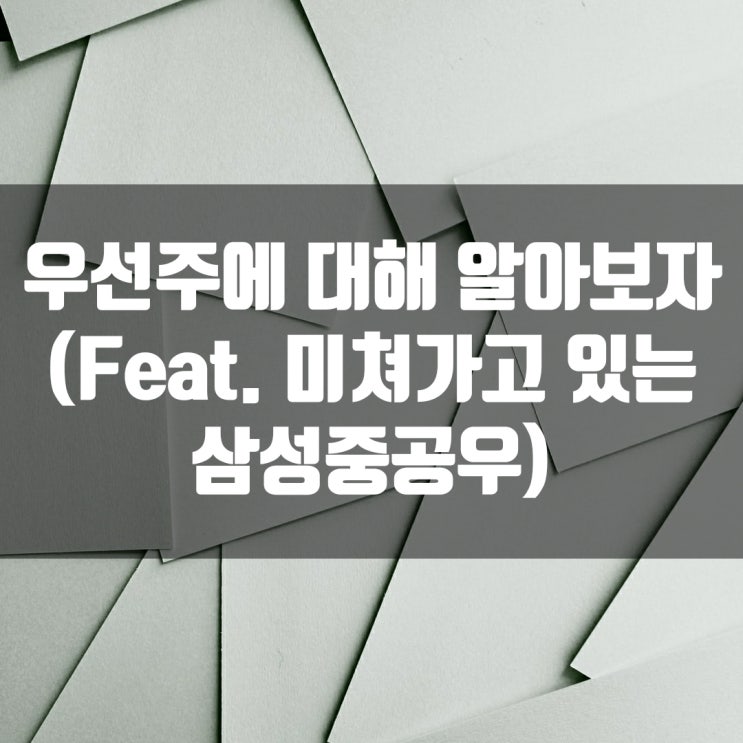  우선주에 대해 알아보자 (Feat. 미쳐가고 있는 삼성중공우)