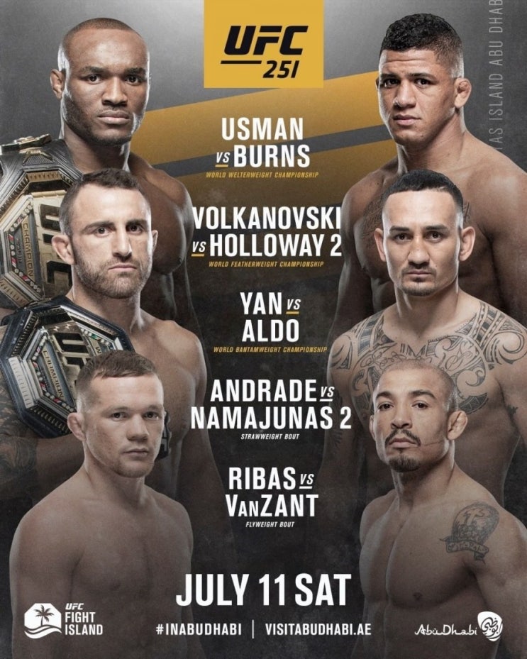 UFC 7월 파이트 아일랜드 전체 대진 공개 등 매치업 뉴스 UFC 7월 파이트 아일랜드 전체 대진 공개 등 매치업 뉴스