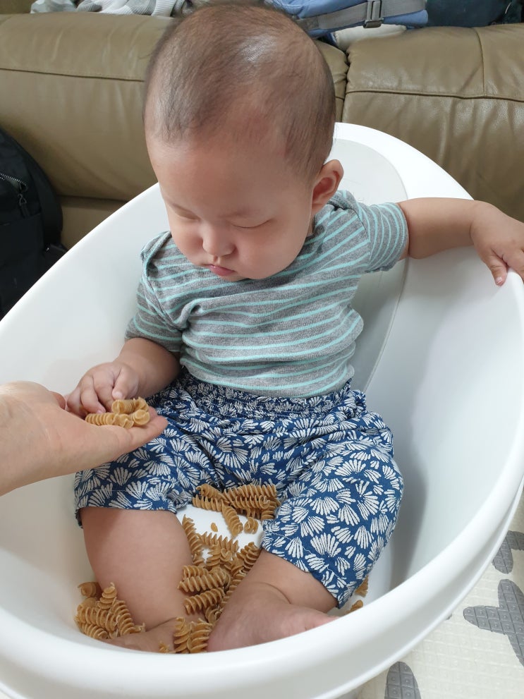  촉감놀이 파스타 국수 면으로 놀아요
