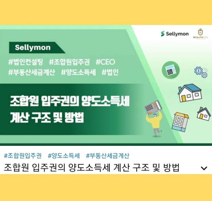  조합원입주권 양도소득세 자세하게 알아보기~조하림세무사(동영상)