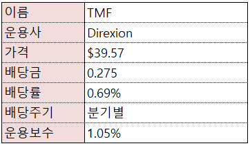  미국 주식 장기 국채 레버리지 x3 추종 ETF - TMF