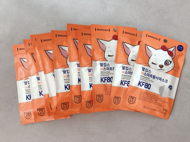  웰킵스 KF80 중형마스크 크기가 애매하네..