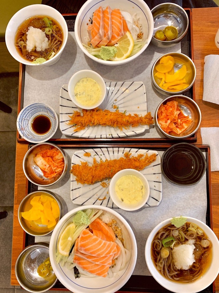  석촌동 맛집 연어 덮밥세트, 돈까스덮밥 진탱 꿀맛
