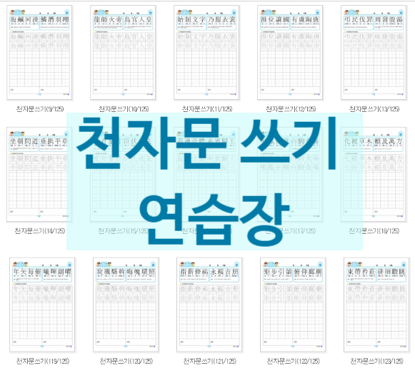  한자 공부 천자문 쓰기