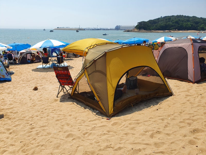 왕산해수욕장 차박, 주차, 취사, 텐트 설치 오랜만에 나들이~