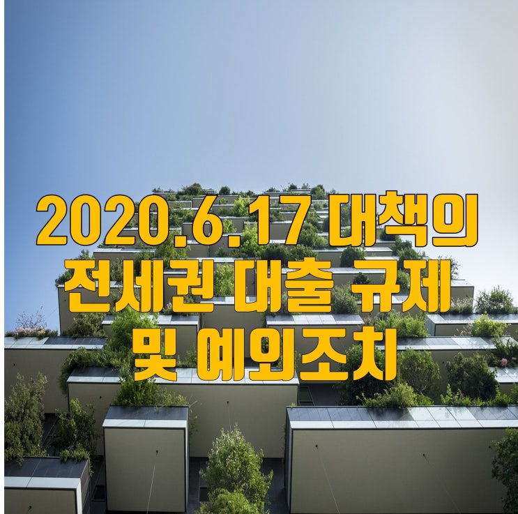  2020.6.17 대책의 전세권 대출 규제 및 예외조치