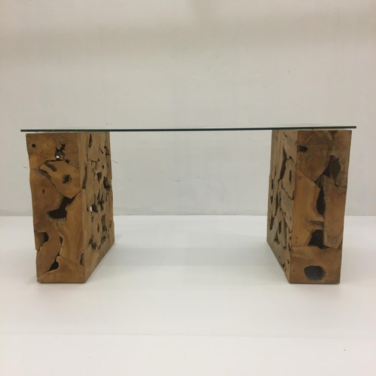 티크 유리상판 고재 테이블/ 빈티지한 발리 테이블