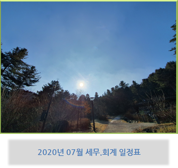  2020년 07월 세무. 회계 등 일정표