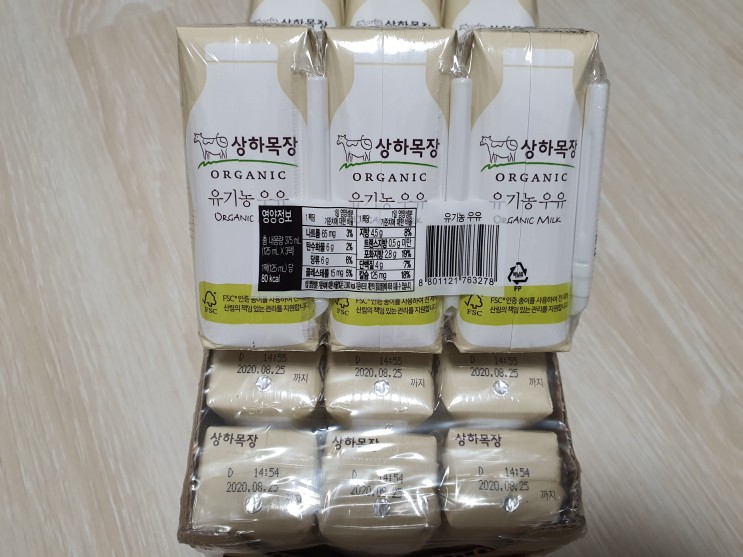 상하목장유기농우유125 돌아기 첫 우유