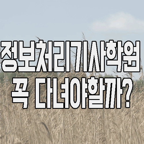  정보처리기사학원 필기 실기 꼭 다녀야 할까요?