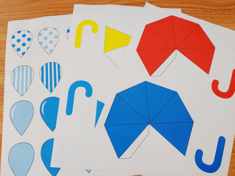 유치원 어린이집 여름 모빌 우산 도안으로 쉽게 만들기 : 네이버 블로그