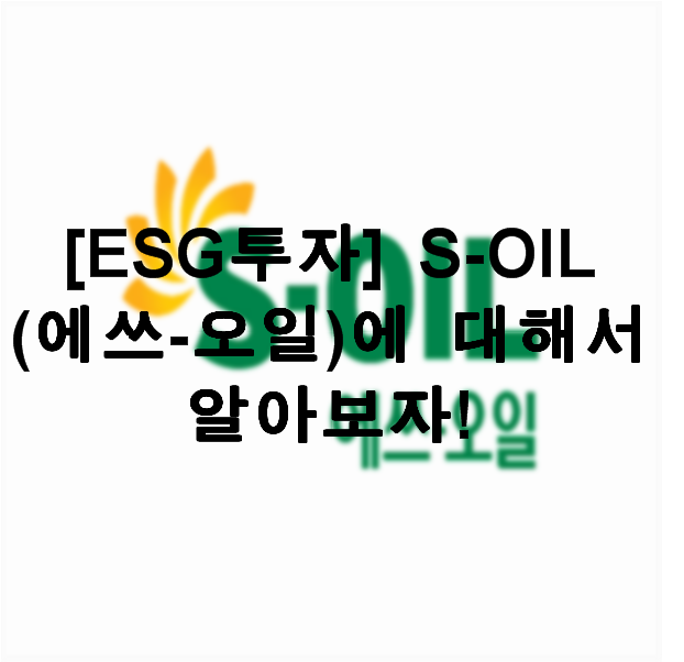  [ESG 투자] 첫 번째 기업: S-Oil (에쓰-오일)에 대해서 알아보자!