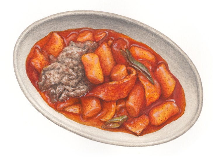  [세밀화] 음식 - 떡볶이
