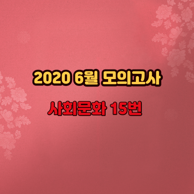  2020년 6월 모의고사 사회문화 - 15번 킬러 문항