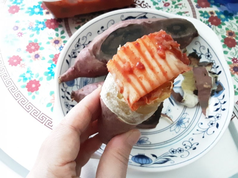 군고구마 후라이팬에 맛있게 구워서~!!