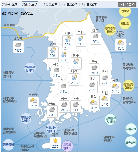 6/26_감성오잇의 오늘의 소식 (오늘의 날씨, 경제, 시사)