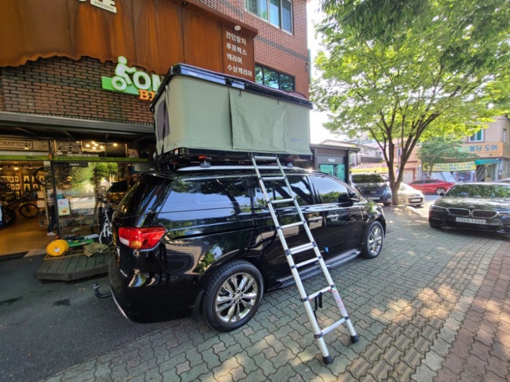  툴레 테푸이 하이박스 루프탑, 피아마 F45s 300 블랙 어닝 장착하기 / 툴레 울산 전문점 OMK 바이크 캠프