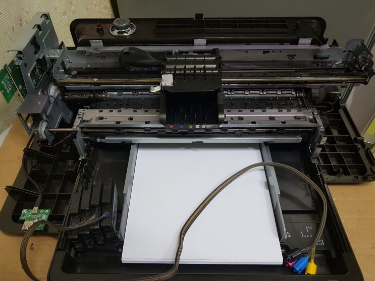  울산 A3프린터 hp7612 무한복합기 수리 - 울산 남구 야음동 학원에 사용중인 프린터 헤드, 스테이션 불량.