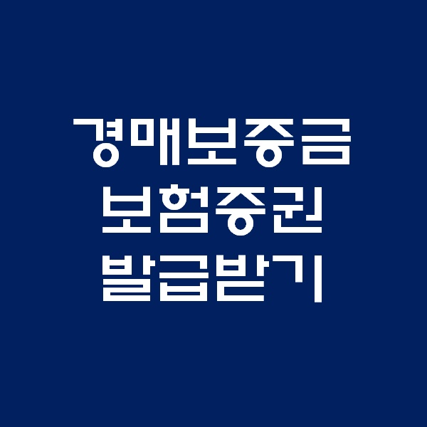  <경매 일주일이면 떠블오케이만큼 한다> - 경매보증금 증권발급 -