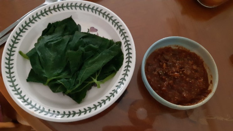  야들야들하게 호박잎찌기  맛있는쌈장 만들기